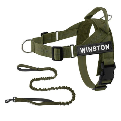 No-Pull Dog Harness Set with Custom Name Tag