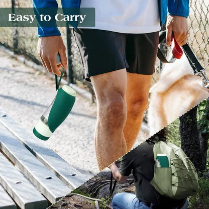 2 IN 1 Portable Water Bottle Dispenser for Dogs & Cats
