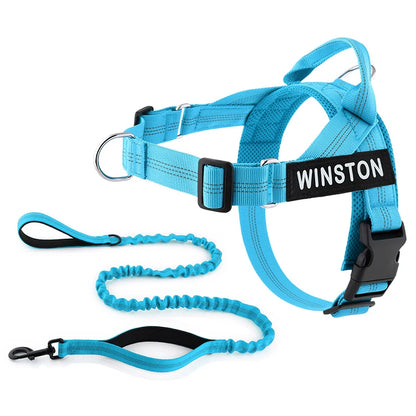 No-Pull Dog Harness Set with Custom Name Tag